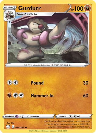 Gurdurr 74/163 - Battle Styles Reverse Holofoil