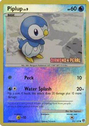 Piplup - 93/130 [Diamond and Pearl] 93 - Burger King Promos Reverse Holofoil