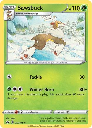 Sawsbuck 12/198 - Chilling Reign Reverse Holofoil