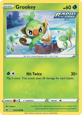 Grookey 16/198 - SWSH06 Chilling Reign Reverse Holofoil