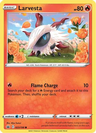 Larvesta 23/198 - SWSH06 Chilling Reign Reverse Holofoil
