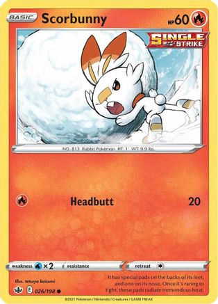 Scorbunny 26/198 - SWSH06 Chilling Reign Reverse Holofoil