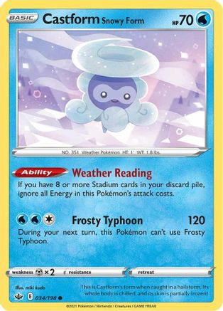 Castform Snowy Form 34/198 - SWSH06 Chilling Reign Reverse Holofoil