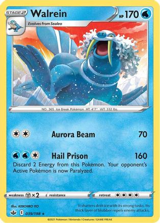 Walrein 39/198 - Chilling Reign Reverse Holofoil