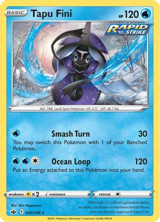 Tapu Fini 40/198 - SWSH06 Chilling Reign Reverse Holofoil