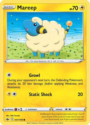 Mareep 47/198 - SWSH06 Chilling Reign Reverse Holofoil