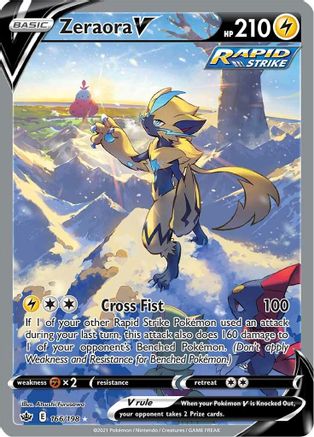 Zeraora V (Alternate Full Art) 166/198 - SWSH06 Chilling Reign Holofoil