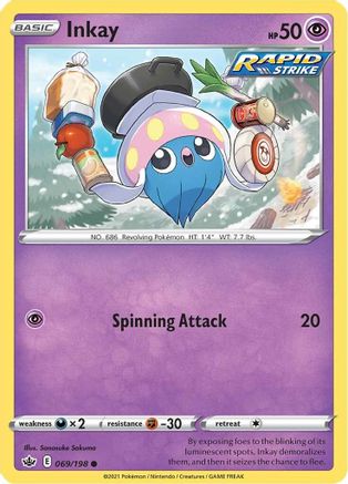Inkay 69/198 - SWSH06 Chilling Reign Reverse Holofoil