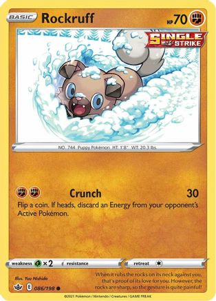 Rockruff 86/198 - SWSH06 Chilling Reign Reverse Holofoil