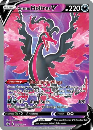 Galarian Moltres V (Full Art) 176/198 - Chilling Reign Holofoil