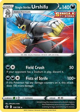 Single Strike Urshifu 108/198 - Chilling Reign Reverse Holofoil