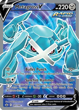 Metagross V (Full Art) 181/198 - Chilling Reign Holofoil