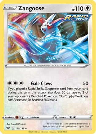 Zangoose 120/198 - SWSH06 Chilling Reign Reverse Holofoil