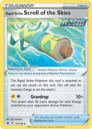 Rapid Strike Scroll of the Skies 151/198 - SWSH06 Chilling Reign Reverse Holofoil
