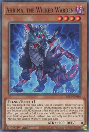 Ahrima, the Wicked Warden - EGS1-EN016 - Egyptian God Deck: Slifer the Sky Dragon 1st Edition