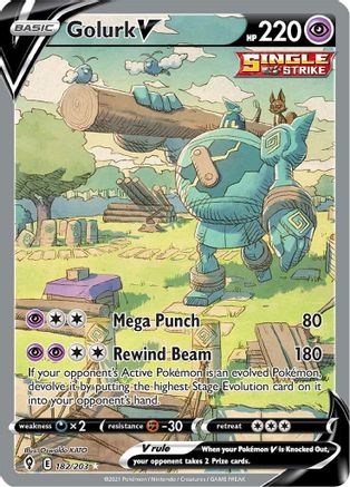 Golurk V (Alternate Full Art) 182/203 - Evolving Skies Holofoil