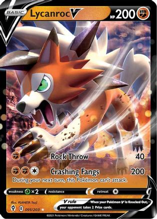 Lycanroc V 91/203 - Evolving Skies Holofoil