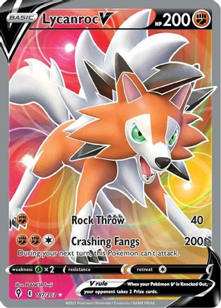 Lycanroc V 187/203 - Evolving Skies Holofoil