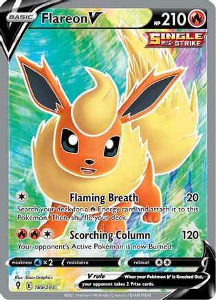 Flareon V (Full Art) 169/203 - Evolving Skies Holofoil