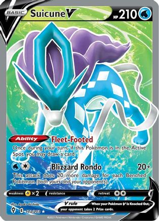 Suicune V 173/203 - Evolving Skies Holofoil