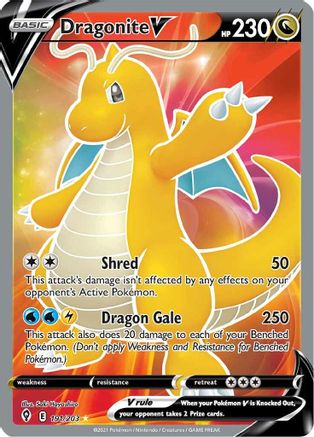 Dragonite V (Full Art) 191/203 - Evolving Skies Holofoil