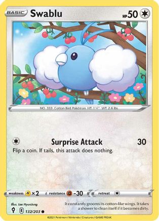 Swablu 132/203 - Evolving Skies Reverse Holofoil