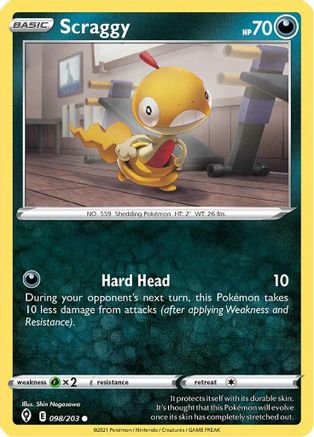 Scraggy 98/203 - Evolving Skies Reverse Holofoil