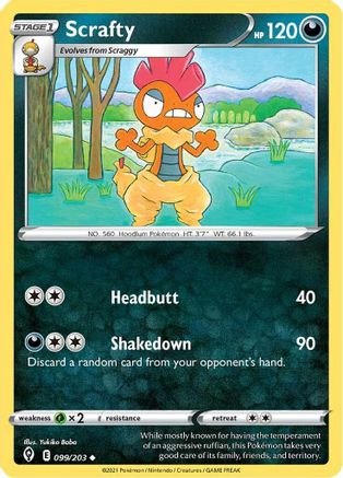 Scrafty 99/203 - Evolving Skies Reverse Holofoil