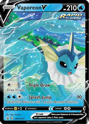 Vaporeon V - SWSH150 SWSH150/307 - SWSH Sword & Shield Promo Cards Holofoil