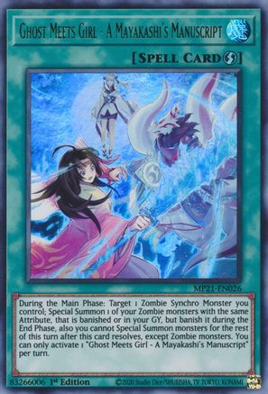 Ghost Meets Girl - A Mayakashi's Manuscript (MP21-EN026) - 2021 Tin of Ancient Battles 1st Edition