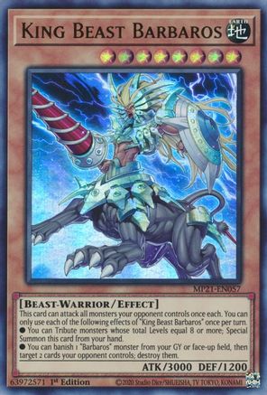 King Beast Barbaros (MP21-EN057) - 2021 Tin of Ancient Battles 1st Edition