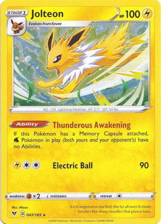 Jolteon - 047/185 (Cosmos Holo) 47 - Miscellaneous Cards & Products Holofoil