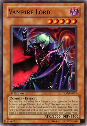 Vampire Lord (SD2-EN003) - Structure Deck: Zombie Madness 1st Edition