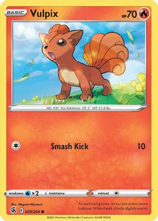 Vulpix (29) 29/264 - SWSH08 Fusion Strike Reverse Holofoil