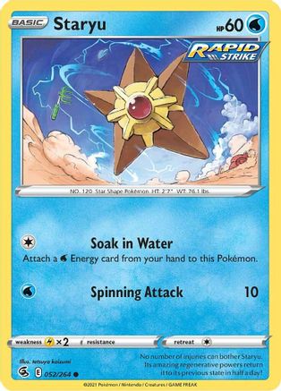Staryu 52/264 - SWSH08 Fusion Strike Reverse Holofoil