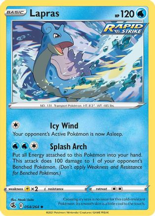 Lapras 54/264 - SWSH08 Fusion Strike Reverse Holofoil