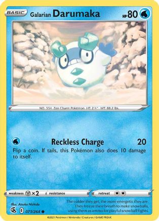 Galarian Darumaka 71/264 - SWSH08 Fusion Strike Reverse Holofoil