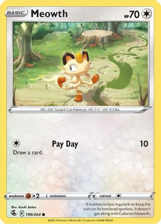 Meowth 199/264 - SWSH08 Fusion Strike Reverse Holofoil