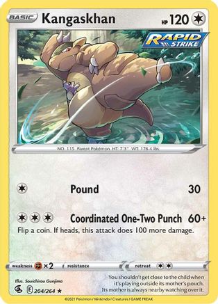 Kangaskhan 204/264 - SWSH08 Fusion Strike Reverse Holofoil