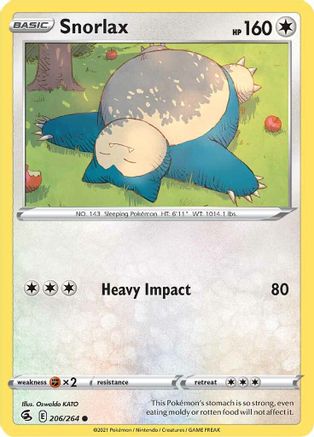 Snorlax 206/264 - Fusion Strike Reverse Holofoil