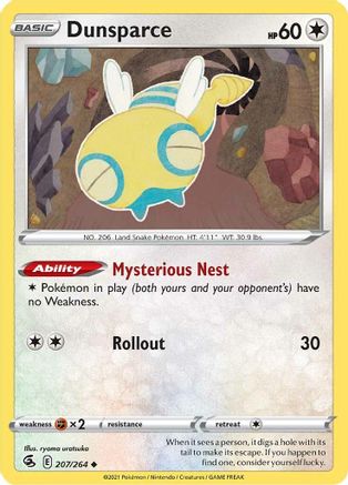 Dunsparce 207/264 - SWSH08 Fusion Strike Reverse Holofoil