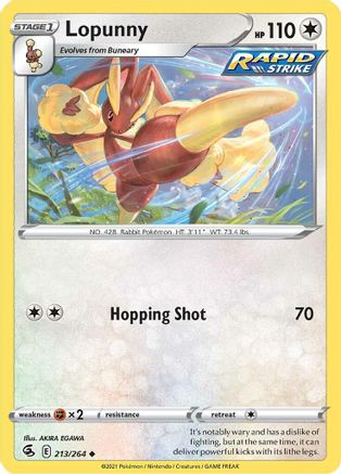 Lopunny 213/264 - Fusion Strike Reverse Holofoil