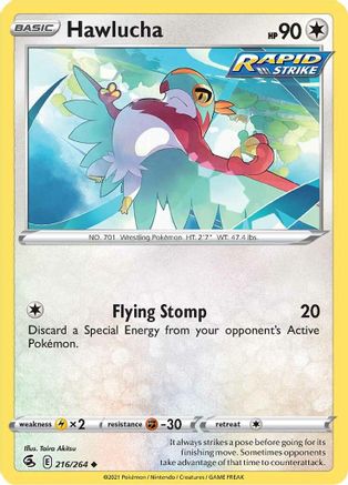 Hawlucha 216/264 - SWSH08 Fusion Strike Reverse Holofoil