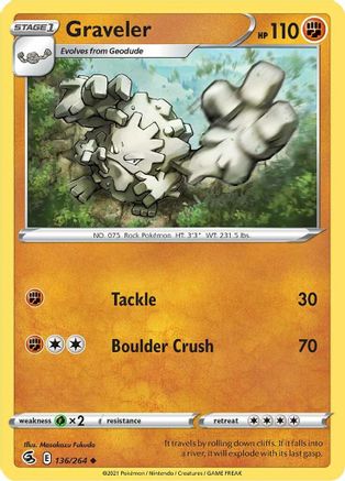 Graveler 136/264 - Fusion Strike Reverse Holofoil