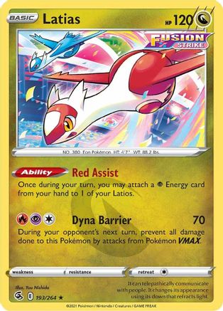 Latias 193/264 - SWSH08 Fusion Strike Reverse Holofoil