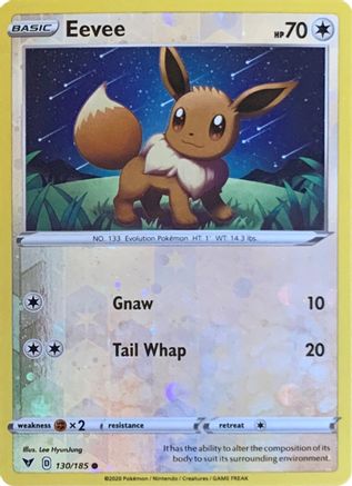 Eevee - 130/185 (Reverse Cosmos Holo) 130 - Miscellaneous Cards & Products Reverse Holofoil