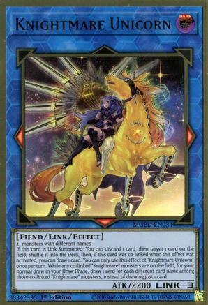 Knightmare Unicorn (Alternate Art) (MGED-EN034) - Maximum Gold: El Dorado 1st Edition