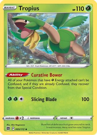 Tropius 5/172 - SWSH09 Brilliant Stars Reverse Holofoil