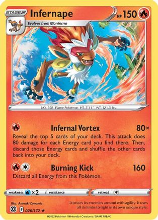 Infernape 26/172 - Brilliant Stars Holofoil