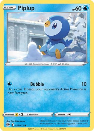 Piplup 35/172 - Brilliant Stars Reverse Holofoil